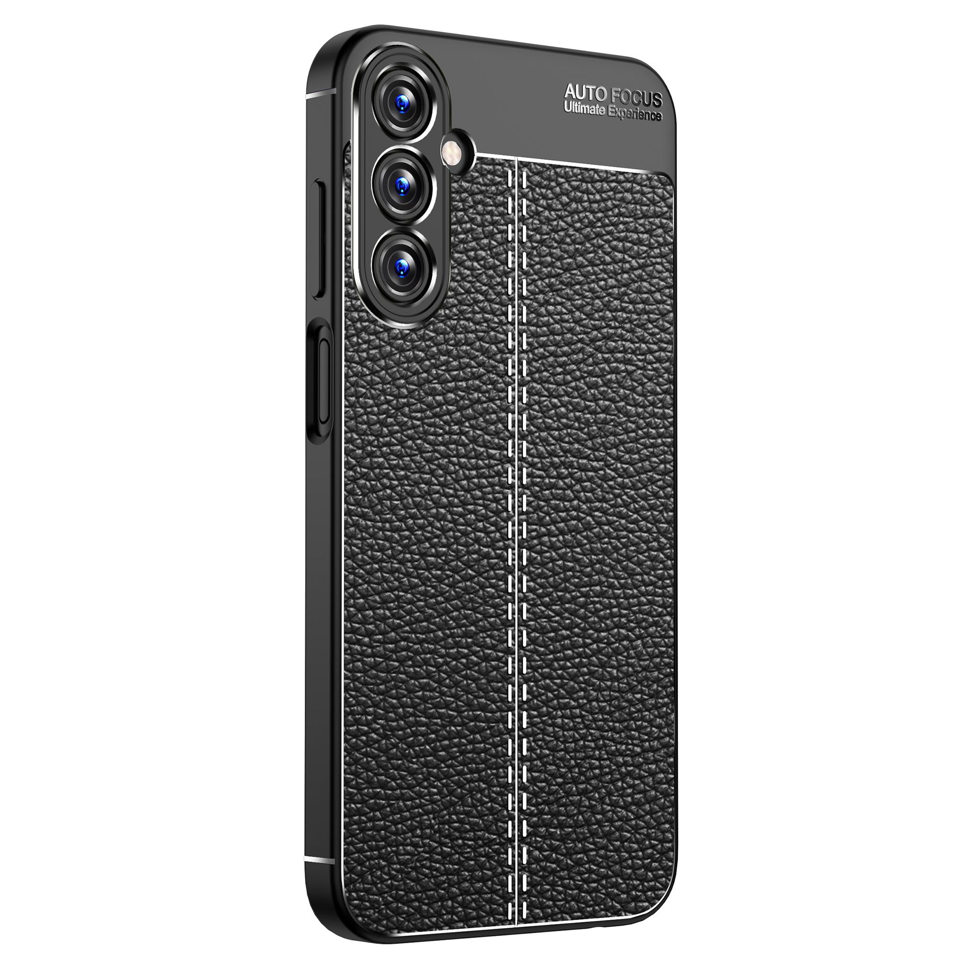 

Slim Phone Case for Samsung Galaxy A15 4G Scratch-resistant Litchi Texture TPU Phone Cover Black