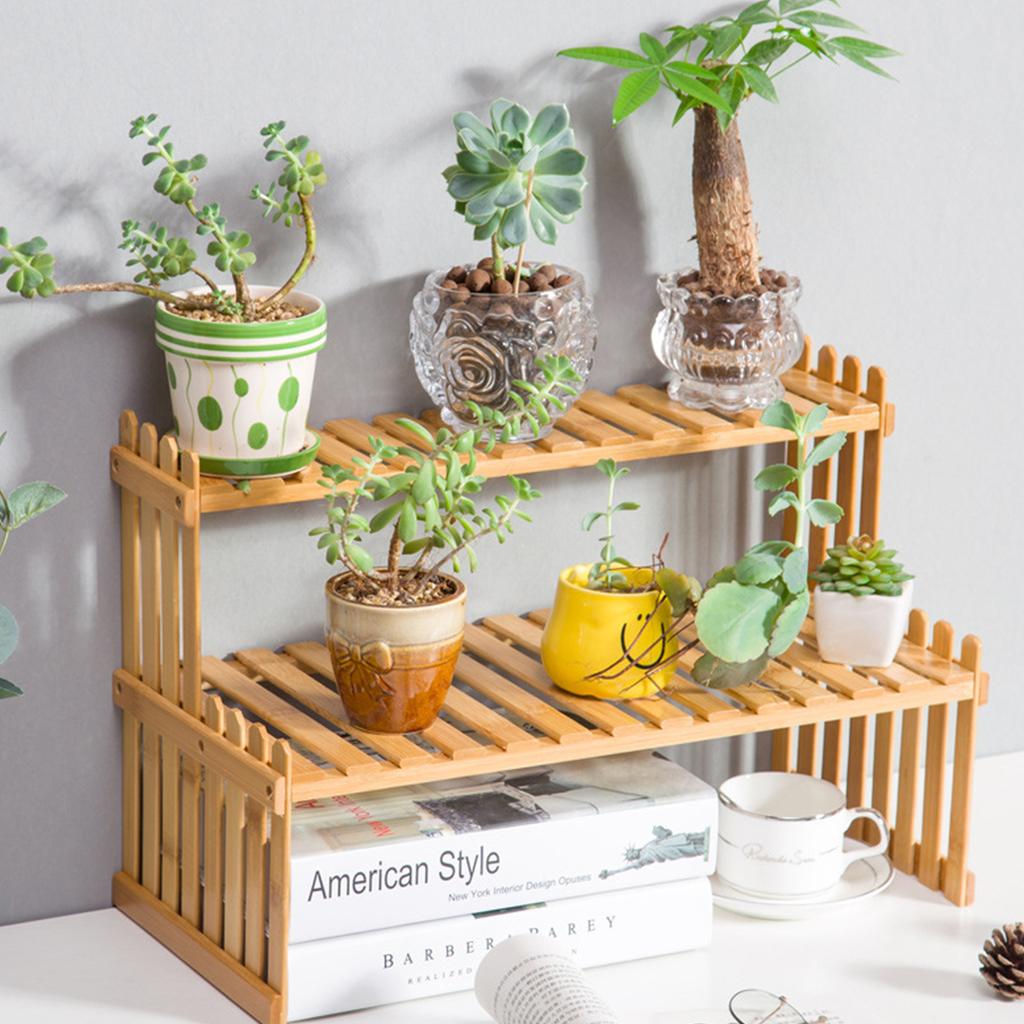 14.6/18.5 2 Tiers Bamboo Plant Stand Shelf,Desk Flower Pot Holder,Adjustable Desktop Shelf Display Organizer Ladder Rack for Office Decorate Desk Shelving Storage Rack,Kitchen Rack 14.6 Length 14.6/18.5 2 Tiers Bamboo Plant Stand Shelf,Desk Flower Pot Holder,Adjustable Desktop Shelf Display Organizer Ladder Rack for Office Decorate Desk Shelving Storage Rack,Kitchen Rack 14.6 Length