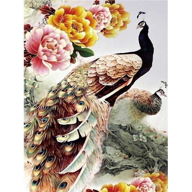 Diamond Painting Full Drill Kit Peacock Mosaic Embroidery Wall Stickers 5D DIY Diamond Art