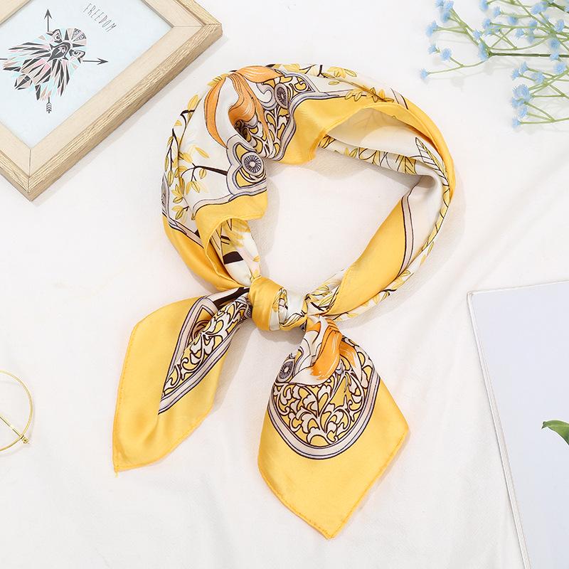 High-End Retro Korean-Style Silk Square Scarf: Versatile Fashion Accessory for Women