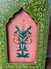 Hand-Carved Floral Wall Decor: Vintage Indian Painted Wood Art