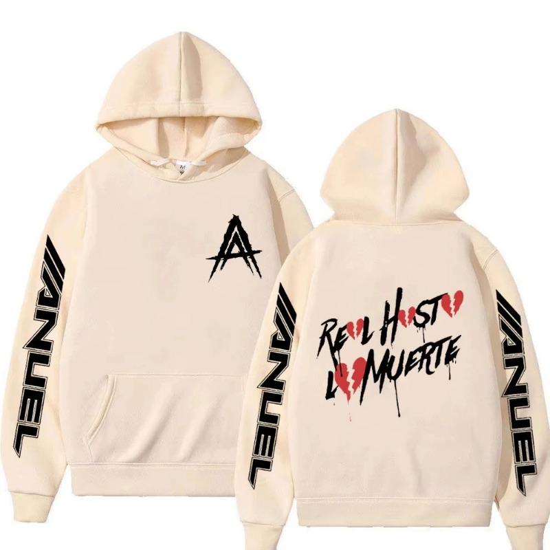 Hot Sale Rapper Anuel AA Real Hasta La Muerte 2026 Autumn and Winter 100_ Cotton Printing Sweater2d Hoodie Men Hip Hop Oversized