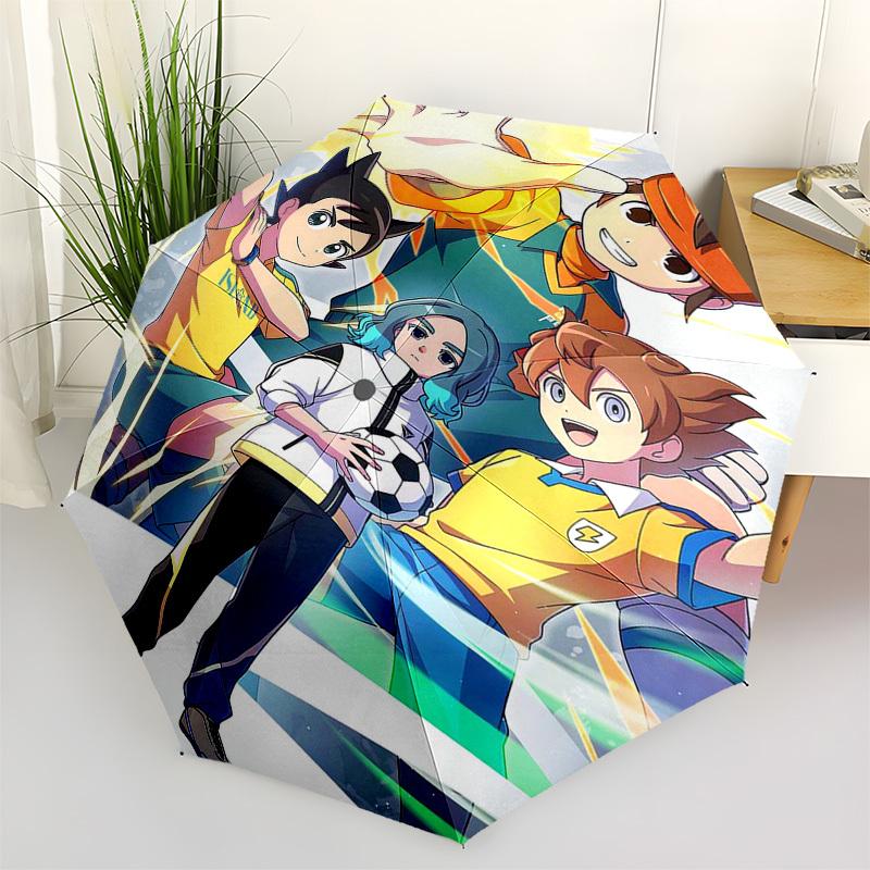 

1pc Captain Tsubasa Outdoor Umbrella - Automatic Opening/Closing, Portable 3-Fold Design with 8-Bone Iron Frame - Perfect Gift for Fans, Travelers, Da