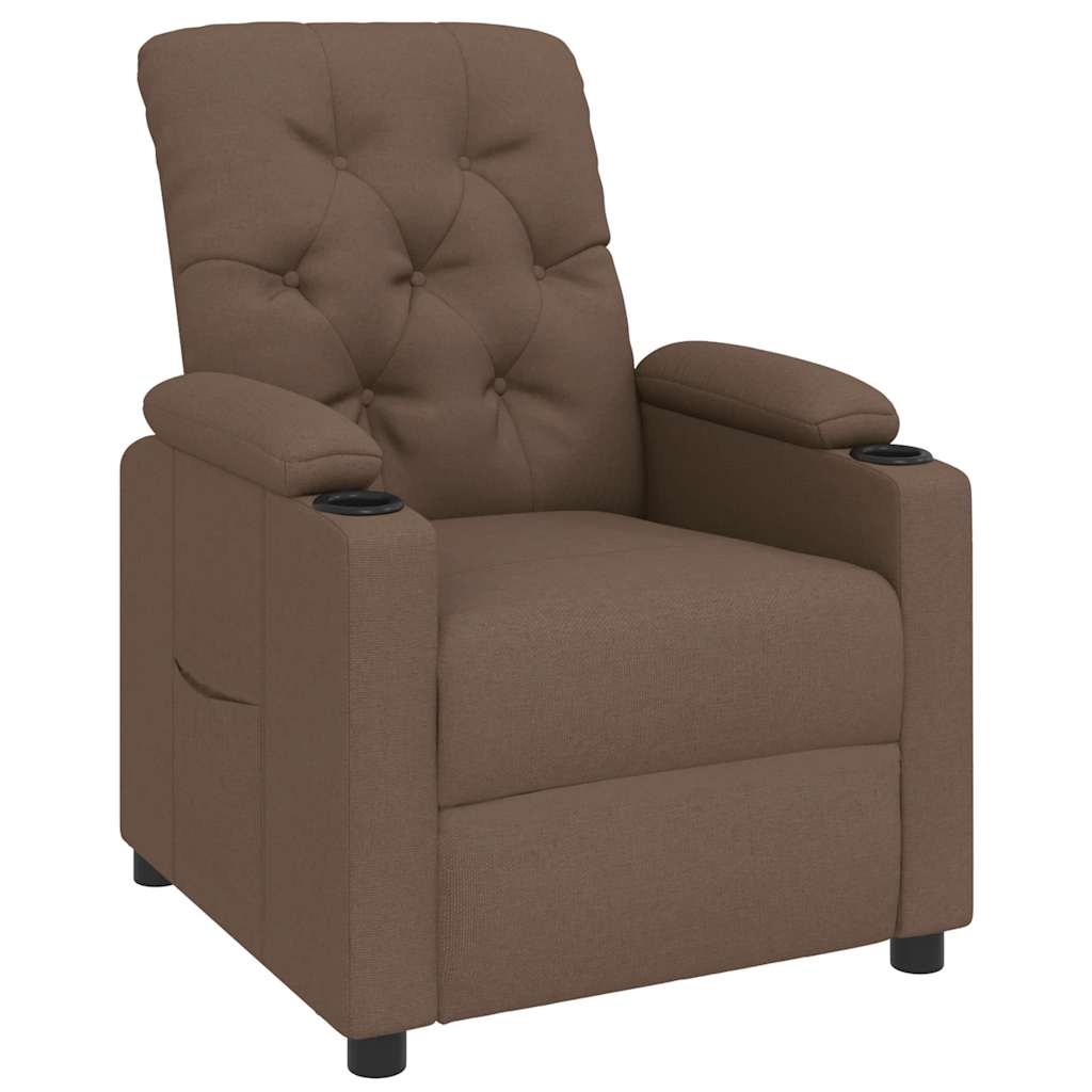 Relaxation Armchair In Brown Fabric