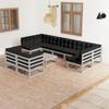 Day and Night - Day and Night 10-piece Garden Furniture Set with Gray Pine Wood Cushions