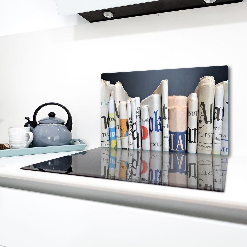 GLASS PROTECTIVE PLATE FOR STOVE 90x52 NEWSPAPERS