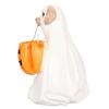 Halloween Ghost Dog Statue Resin Pumpkin Dog Ornament Cute Spooky Ghost Dog Figurine for Indoor Outdoor
