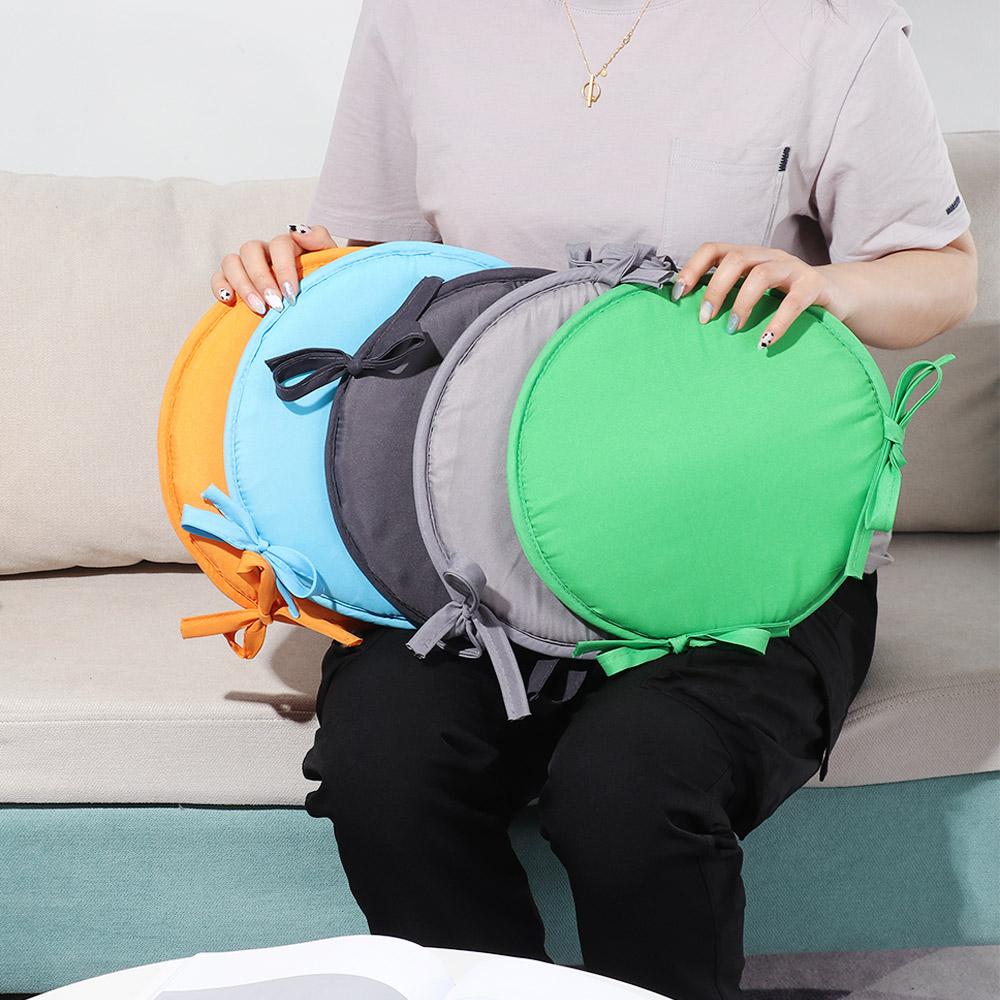 Solid Color Removable Round Kitchen Office Dining Sofa Car Seat Cushion Chair Pads