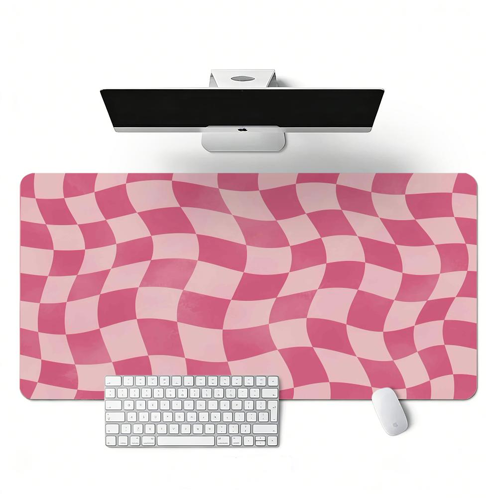 Colorful Checkered Pattern Large Gaming Mouse Pad XXL 90x40 Non-slip Rubber Keyboard Mats Computer Laptop Office Cute Desk Decor