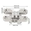 2pcs Easy-Install Concealed Hinge Compact Cross Hinge Durable Hidden Hinge  Secret Bathroom Doors