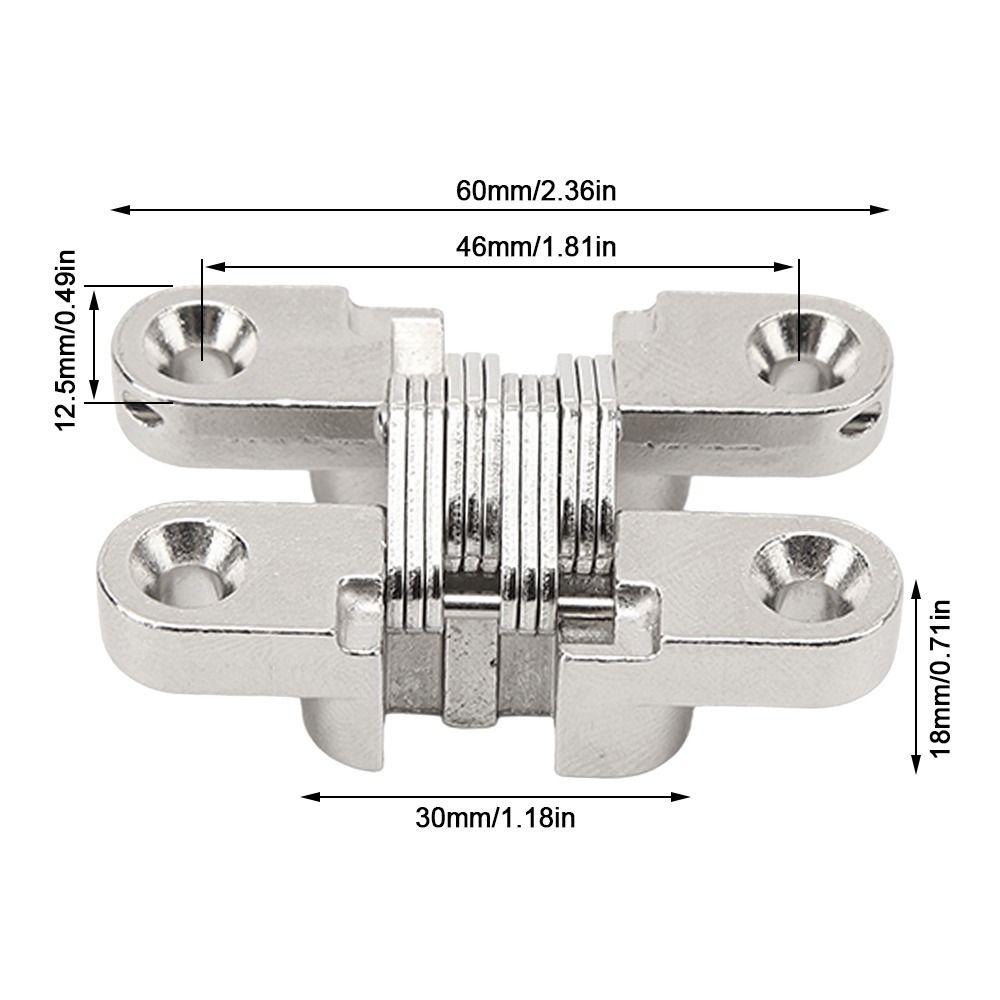 2pcs Easy-Install Concealed Hinge Compact Cross Hinge Durable Hidden Hinge  Secret Bathroom Doors