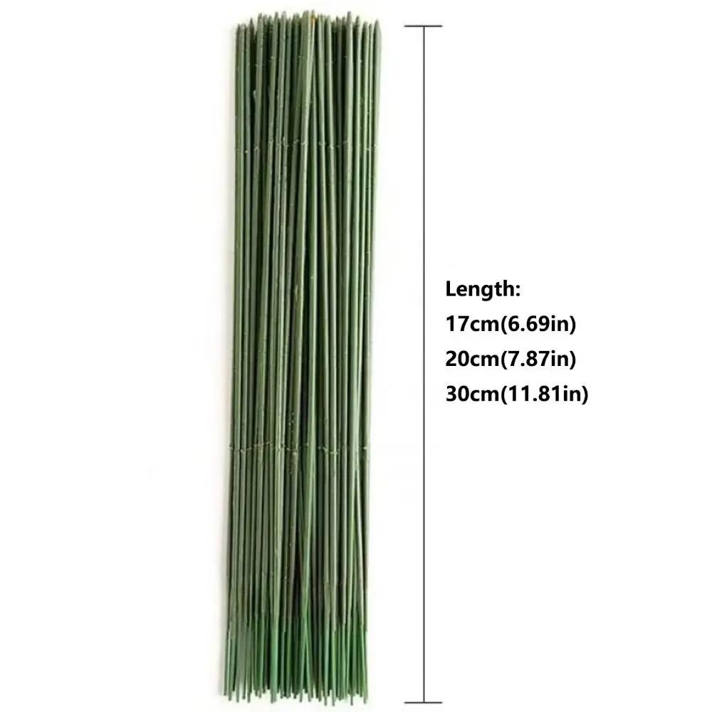100Pcs Green Flower Stem Iron Wire Crafts DIY Handmade Simulation Plant Stem Manual Accessory Material Artificial Flower Stem