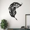 Feather Metal Wall Art, Detailed Sculpture Mural, Weather Resistant Home Decor, Valentine Anniversary Gift for Nature Lovers
