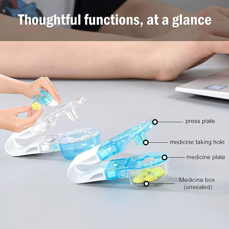 Portable Pill Taker Tablets Blister Pack Opener Pill Dispenser Storage Box Pill Case No Contact Easy To Take Out From Package