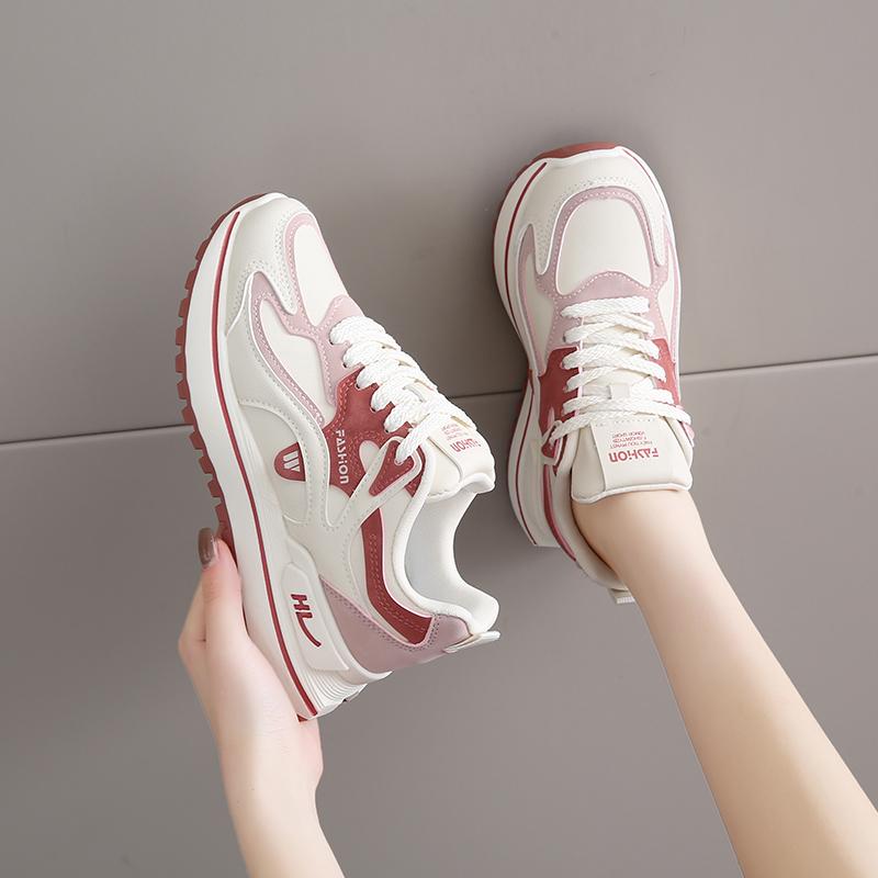 Fashion Sneakers Women Platform Flat Shoes Woman Casual Trainers Ladies Chunky Girls School Casual Running Light Tenis Pink Non-slip