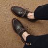 Krazing Pot Sheepskin Autumn Winter Shoes Chunky Heels Size 43 Size 42 Round Toe Lace Up Deep Mouth Retro Fashion Pumps