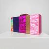 Colorful Striped Rose Red Acrylic Box Clutches Handbag Women Designer Shoulder Messenger Bag Lady Purse Personality Evening Bags