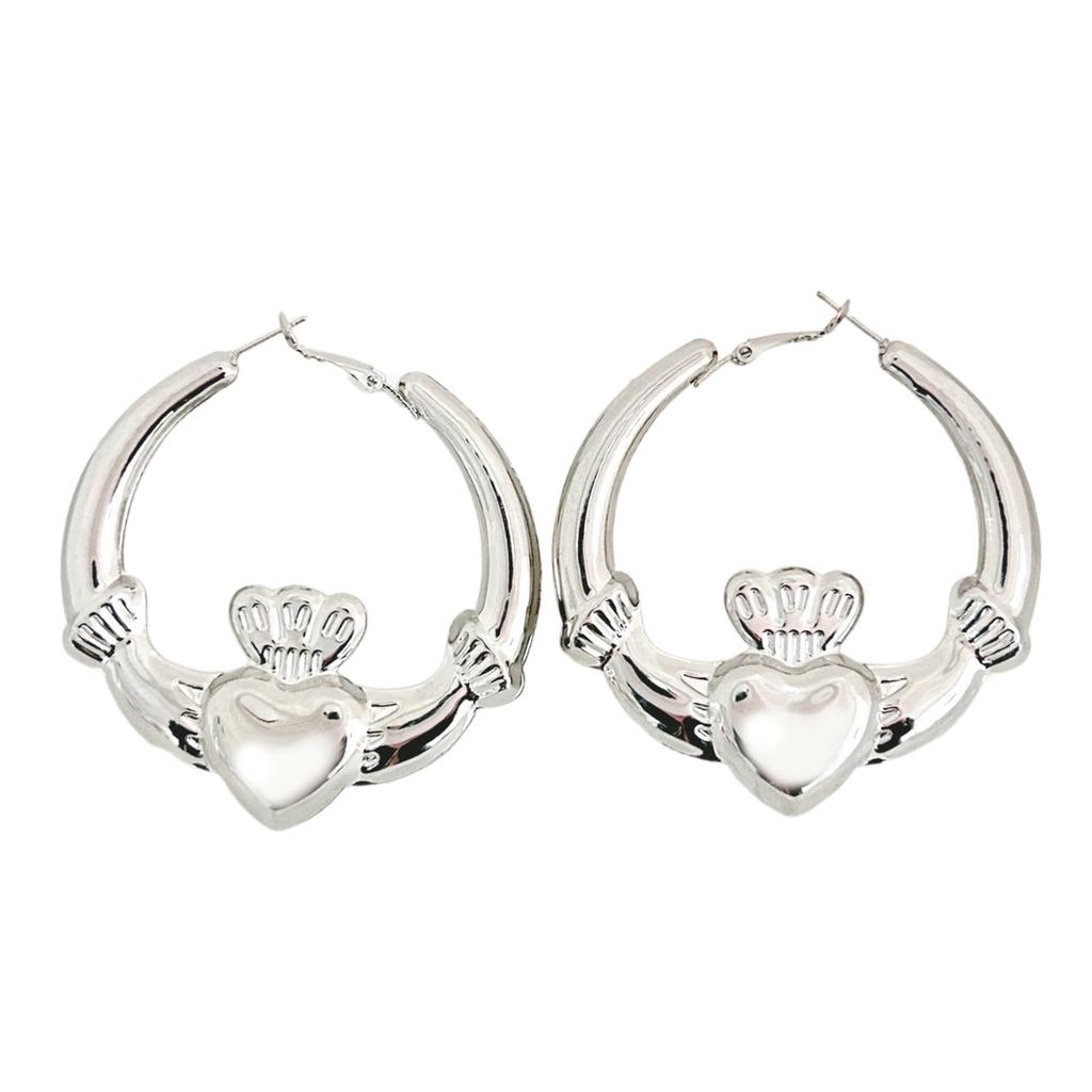 Heart Design Hoop Earrings Jewelry Chic Heart Hoop Earrings Ear Rings Charm For Women Ideal Valentine's Day Jewelry