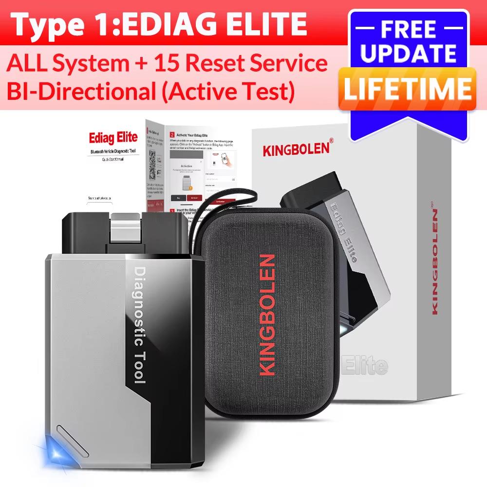 Car Diagnostic Tools KINGBOLEN Ediag Elite Lifetime Free All System 15 Resets Bi-directional Test Auto OBD2 Scanner