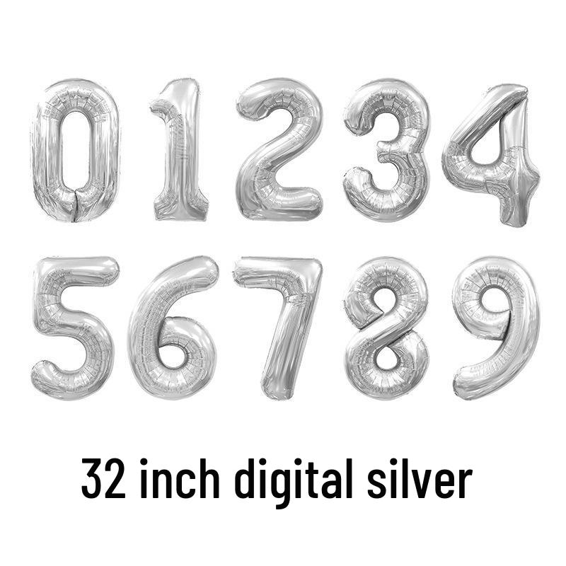 32-Inch Gold Number-Shaped Foil Balloons for Decorations