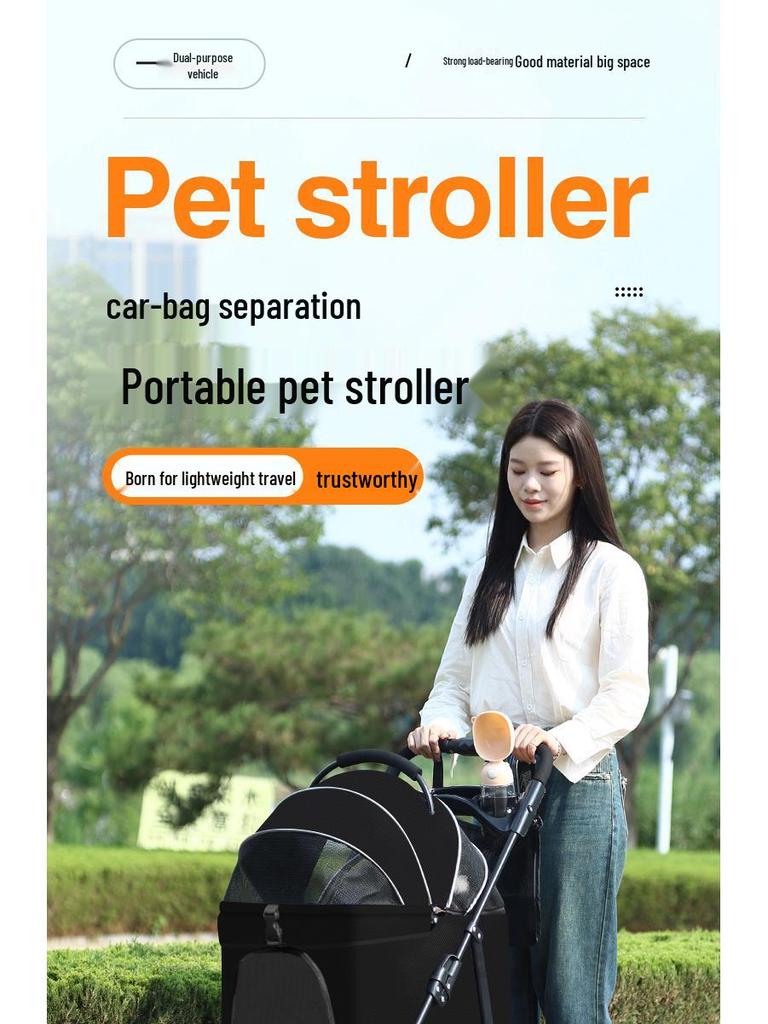 Customized Foldable Pet Stroller for Small & Medium Dogs and Cats