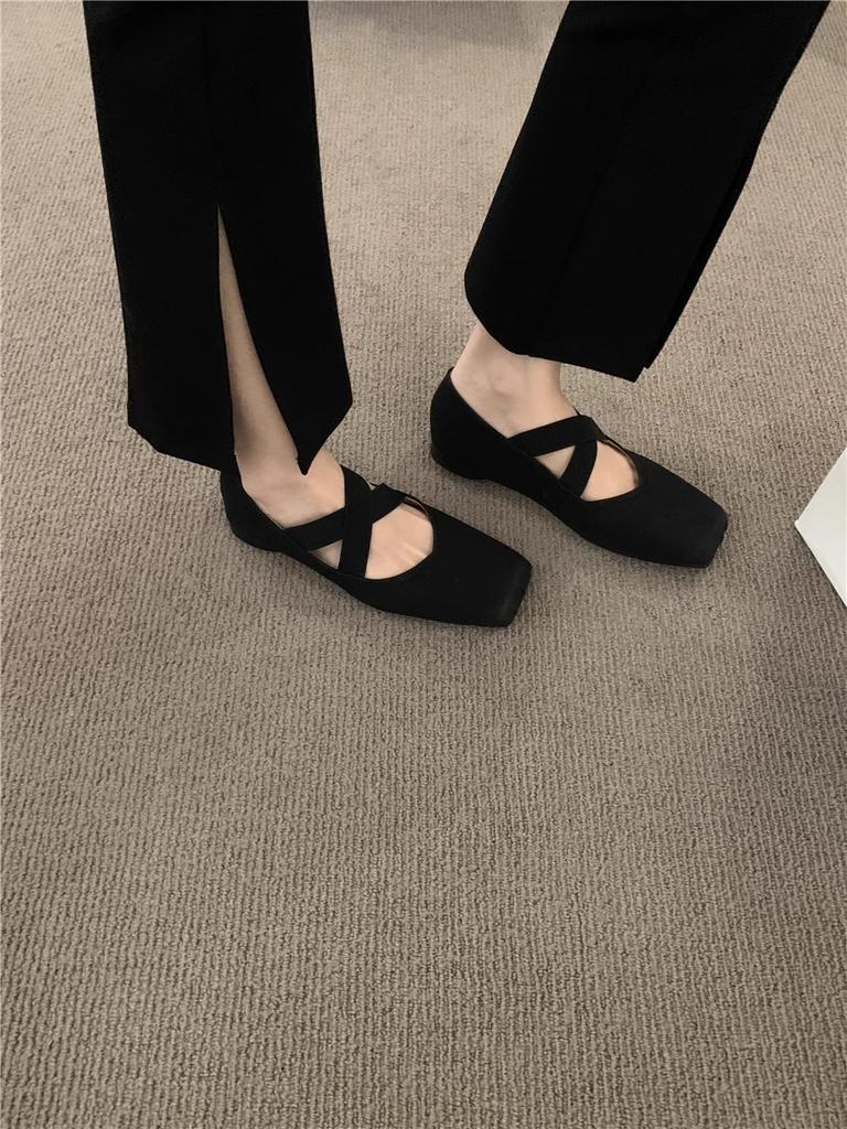 French Retro New Chinese Single Shoes with Skirt Mary Jane Shoes Ballet Shoes Spring and Summer Soft-soled Women's Shoes Flat Shoes