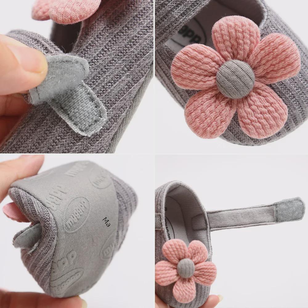 Soft Wool Princess Baby Girl Shoes with Small Flower, Ideal for 0-1 Year Olds