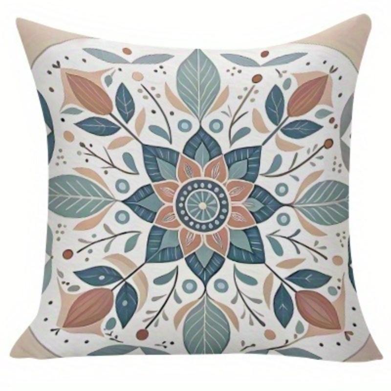 Ethnic Mandala Floral Pillow Covers Pattern Cushion Covers Zippered Single Sided For Sofa Living Room Bedroom Outdoor Home Decor