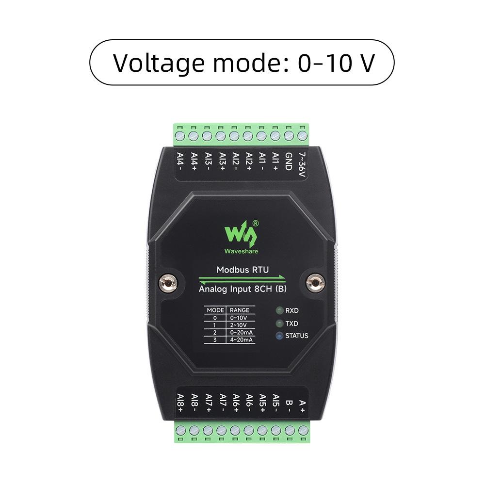 DIN Rail Modbus RTU Analog Input 8CH Analog Acquisition Module 12-bit High-precision Voltage or Current Acquisition