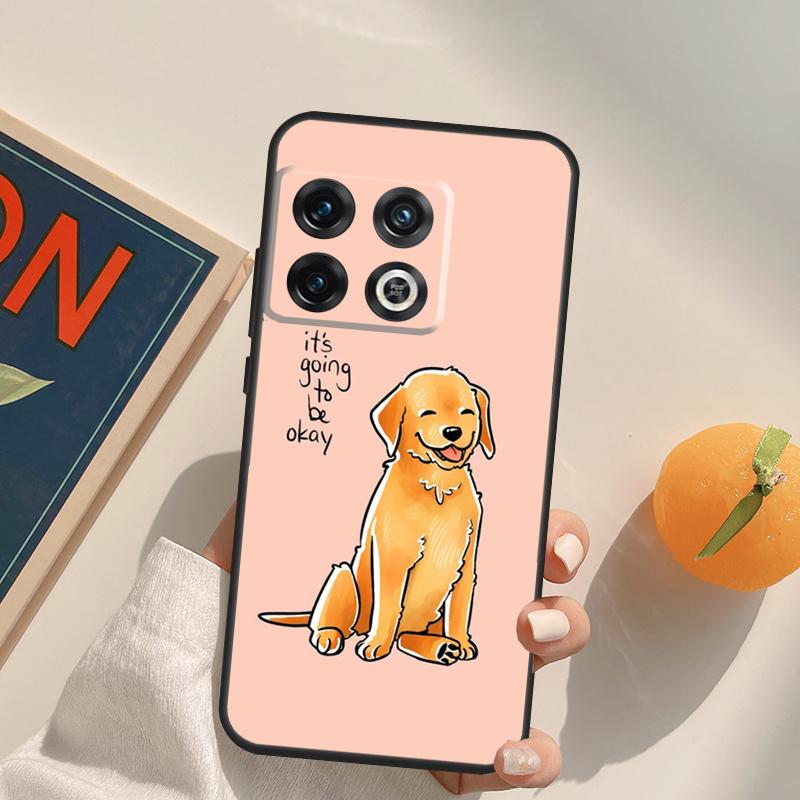 Cartoon Golden Retriever Dog Case For OnePlus 13T 10T 10R 12R 13R 15 13 12 11 10 9 Pro Nord CE 5 2 3 4 Lite N20 N30 Cover