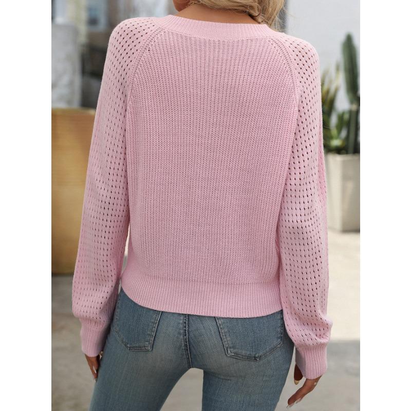 Women's Autumn/winter Cut-out V-neck Long-sleeved Fashion Sweater