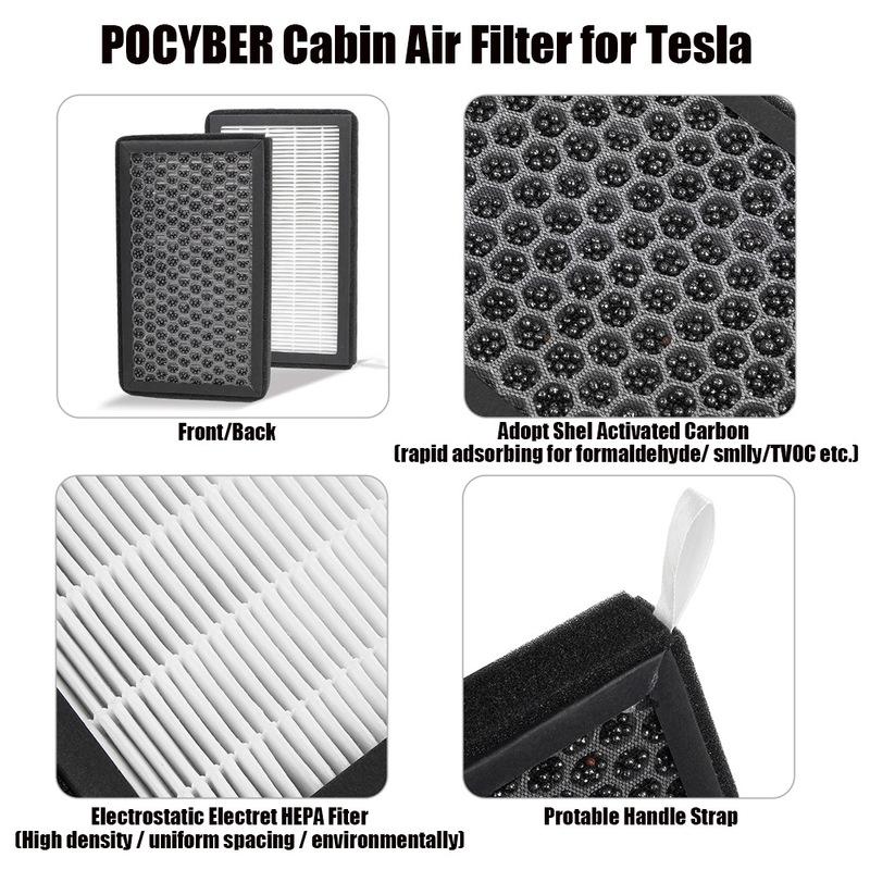 2 Pcs Air Filter Element Car Modify Accessories for Tesla Model 3 Cabin Air FilterAuto Spare Parts