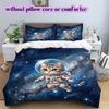 Space animals Pattern Bedding Quilt Set Quilt Cover Pillowcase Home Decoration Birthday Gift (1 * duvet cover + 2 * pillowcase, without core)