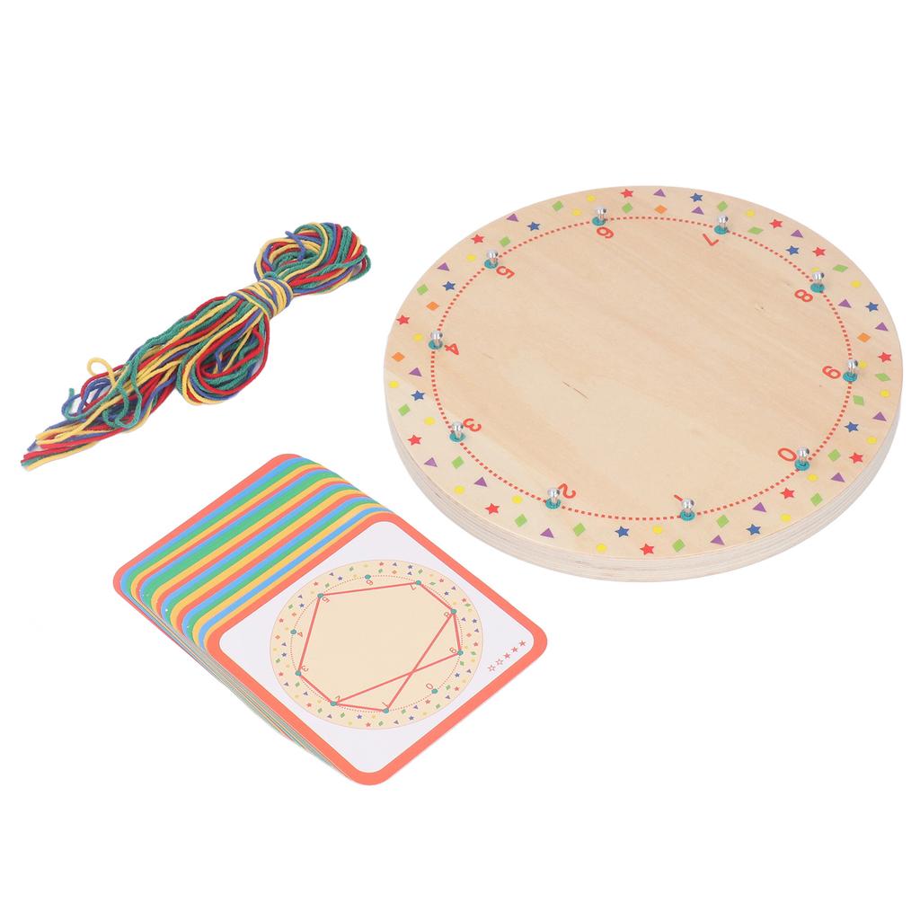 Wood Manipulative Geo Board Promote Hand Eye Coordination Early Educational Mathematical Graphical