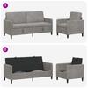 Sofa Set with Storage 2 pcs. Light Grey Polyester
