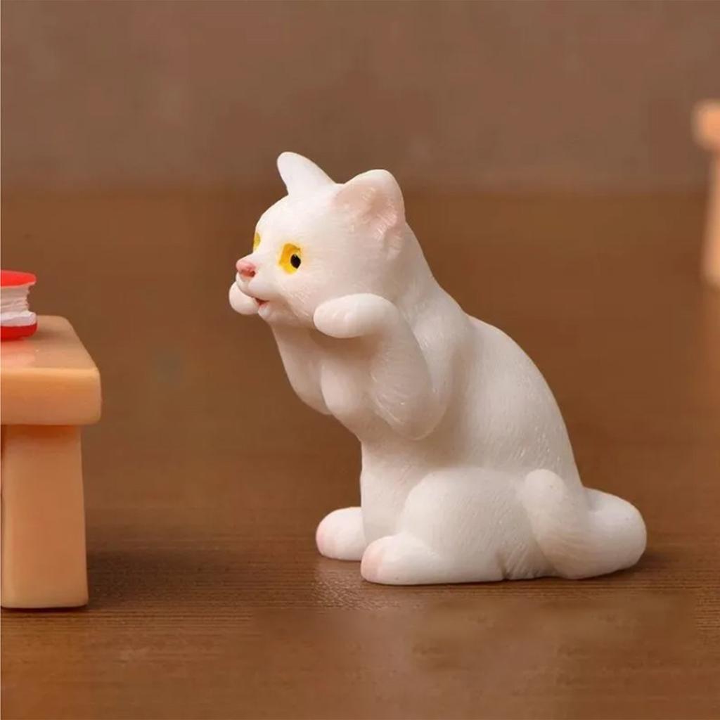 Realistische Katzenstatue Pädagogische Katzendoll Spielzeugset Geeignet für Geschenke für Freunde
