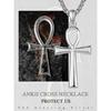Silver 925 Coptic Egyptian Ankh Pendant Protection Jewelry for Men with Rolo Chain - Unique Gift