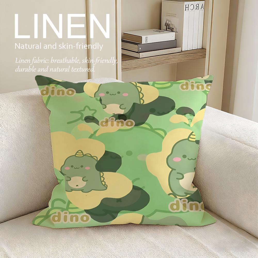 Cute Squishy Dino Cushion Cover Pillowcase Set Pcs X X Breathable Washable Sofa Cushion Cover