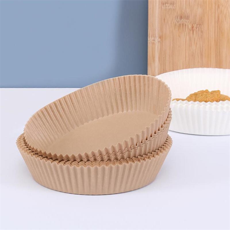 100pcs Air Fryer Disposable Paper Nonstick Airfryer Baking Papers 16cm Round Air-Fryer Paper Liners Paper Kitchen Accessories
