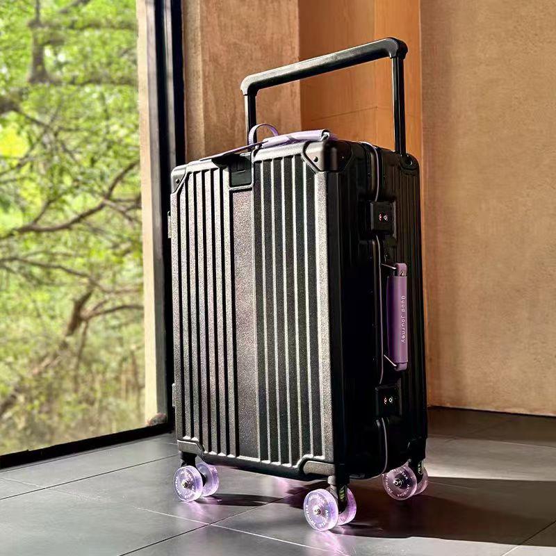Silent Universal Skate Wheel Suitcase - 20" Boarding Password Box & 24" Trolley Case for Women