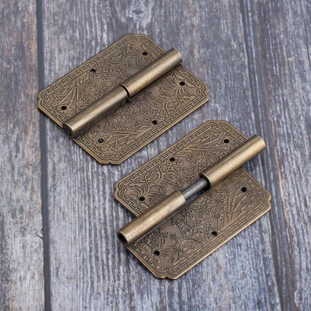 1 szt. 60*50mm Prawy/lewy Retro Mosiężne Zawiasy Meblowe Zawias Drzwi Szuflady Szafki Zawias Pudełka na Biżuterię Okucia Antyczny Brąz