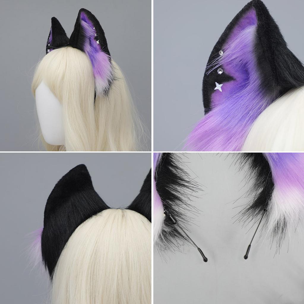 Dark Series Wolfsohren Stirnband Cosplay Kostüm Haarreif Party Kopfschmuck Maskeraden Kopfbedeckung Animes Rollenspiel Haarschmuck