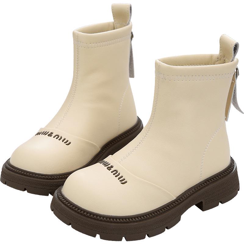 Vattentäta Läder Bomullsstövlar för Flickor - Höst/Vinter 2025 Martin-stil