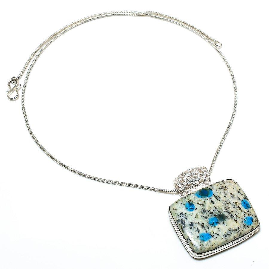 

K2 Azurite Gemstone Handmade Ethnic Jewelry Pendant 1.58 SR-5464