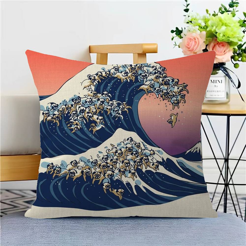 The Great Wave Off Kanagawa Pillow Cover For Bedroom Room And Living Room Sofa Decorative Cushion Cover