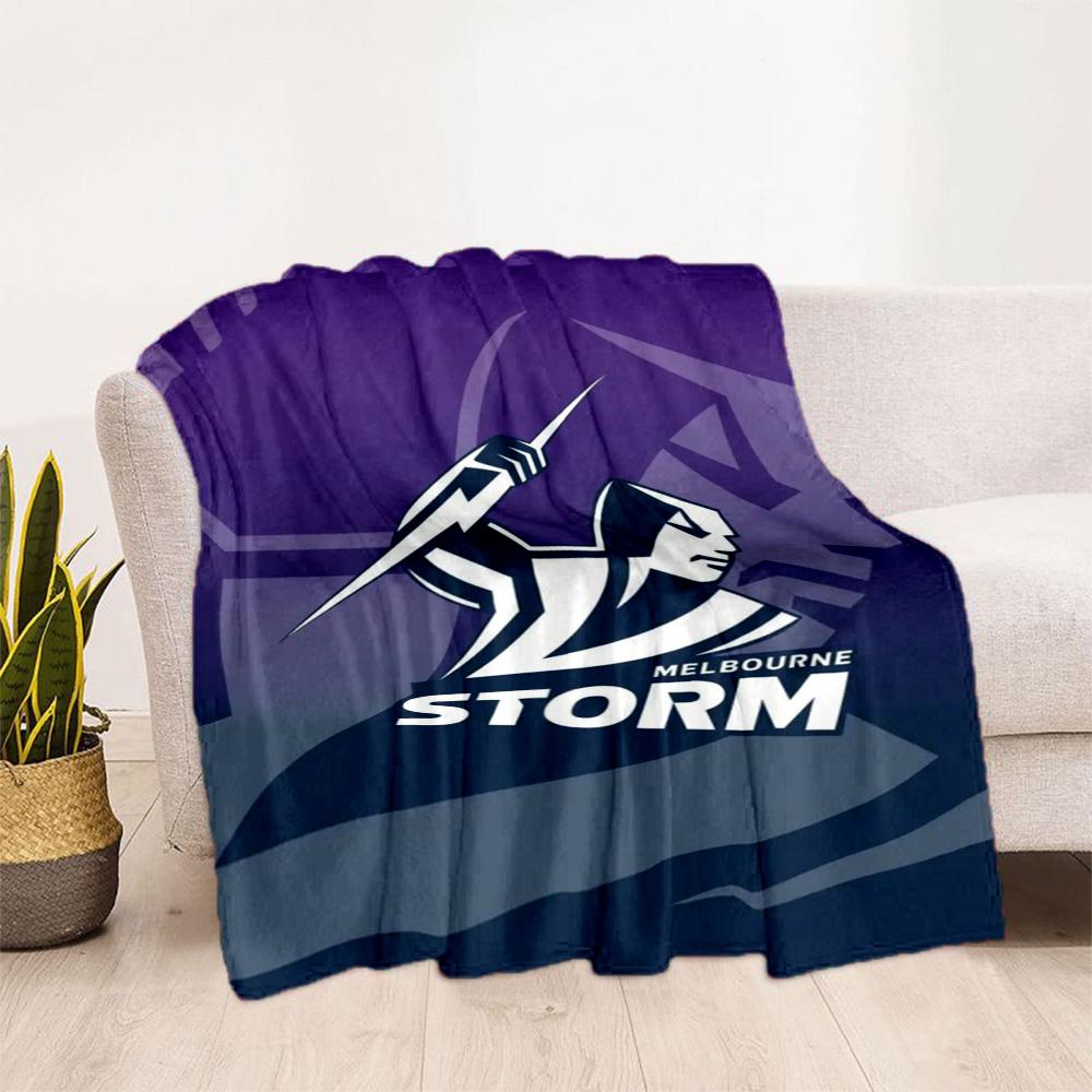 Coperte con logo della squadra Melbourne Storm Adatte per divani, viaggi, soggiorni anche un buon regalo per amici e familiari Adatte a tutte le stagioni.