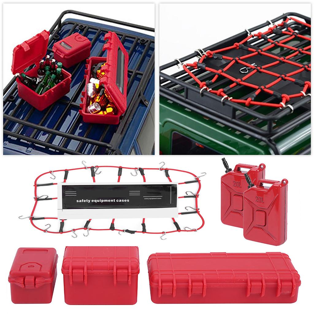 Simulated Decoration Luggage Net Suitcase Fuel Tanks Kit for 1/8 1/10 Model Crawler RC Car