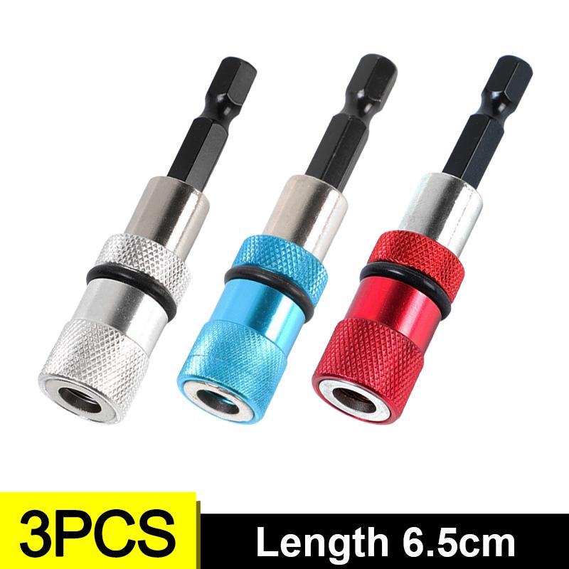 1/6x Hex Shank Magnetic Screwdriver Bit Holder Adjustable Screw Depth Extension Bar 1/4 Inch Power Drill DIY Tool Quick Release