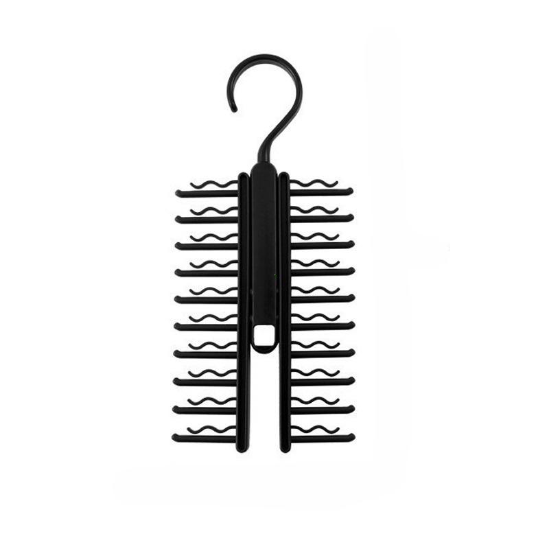 1/2pc 20-Hook Adjustable Tie Storage Rack Rotatable Necktie Tie Hanger Home Wardrobe Organizer for Belts Scarves Tie Clamp