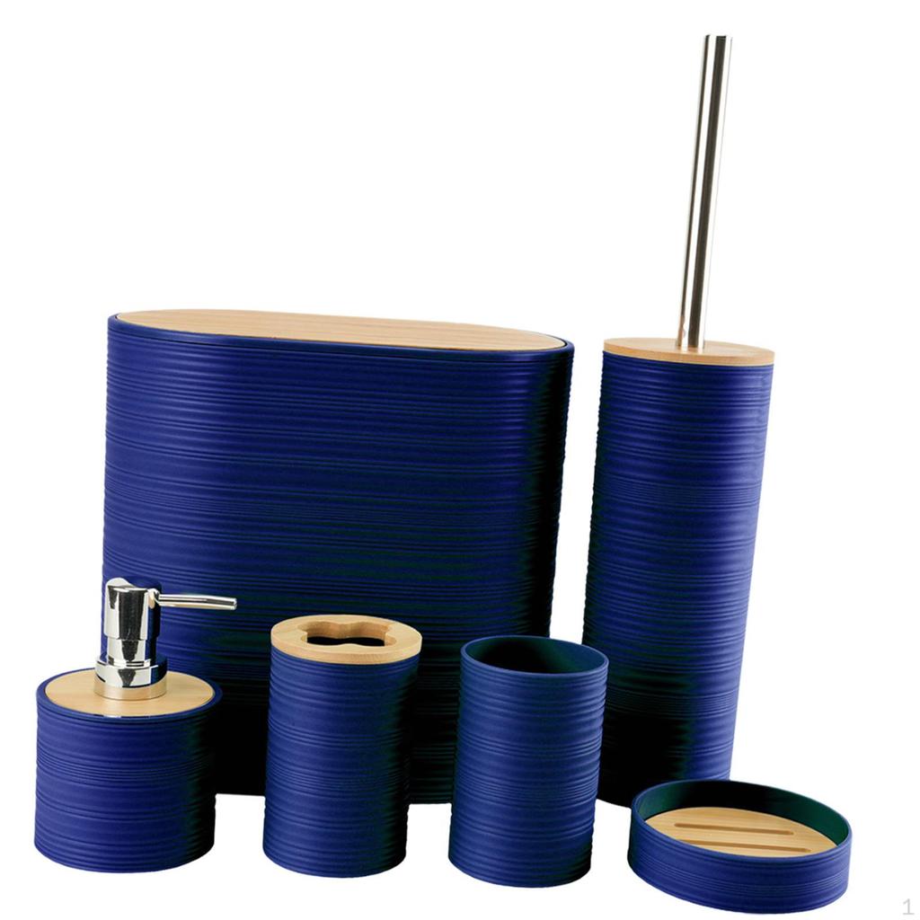 6-teiliges Badezimmer-Zubehör-Set, Mülleimer, trendiges Bad-Dekor, Mundwasserbecher für die Arbeitsplatte